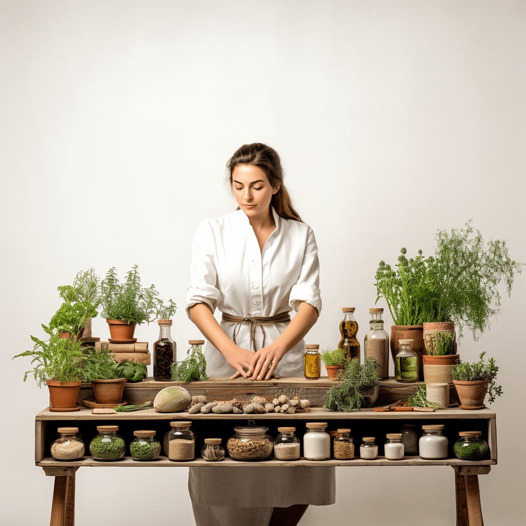 Une femme naturopathe en train de pratiquer la naturpathie